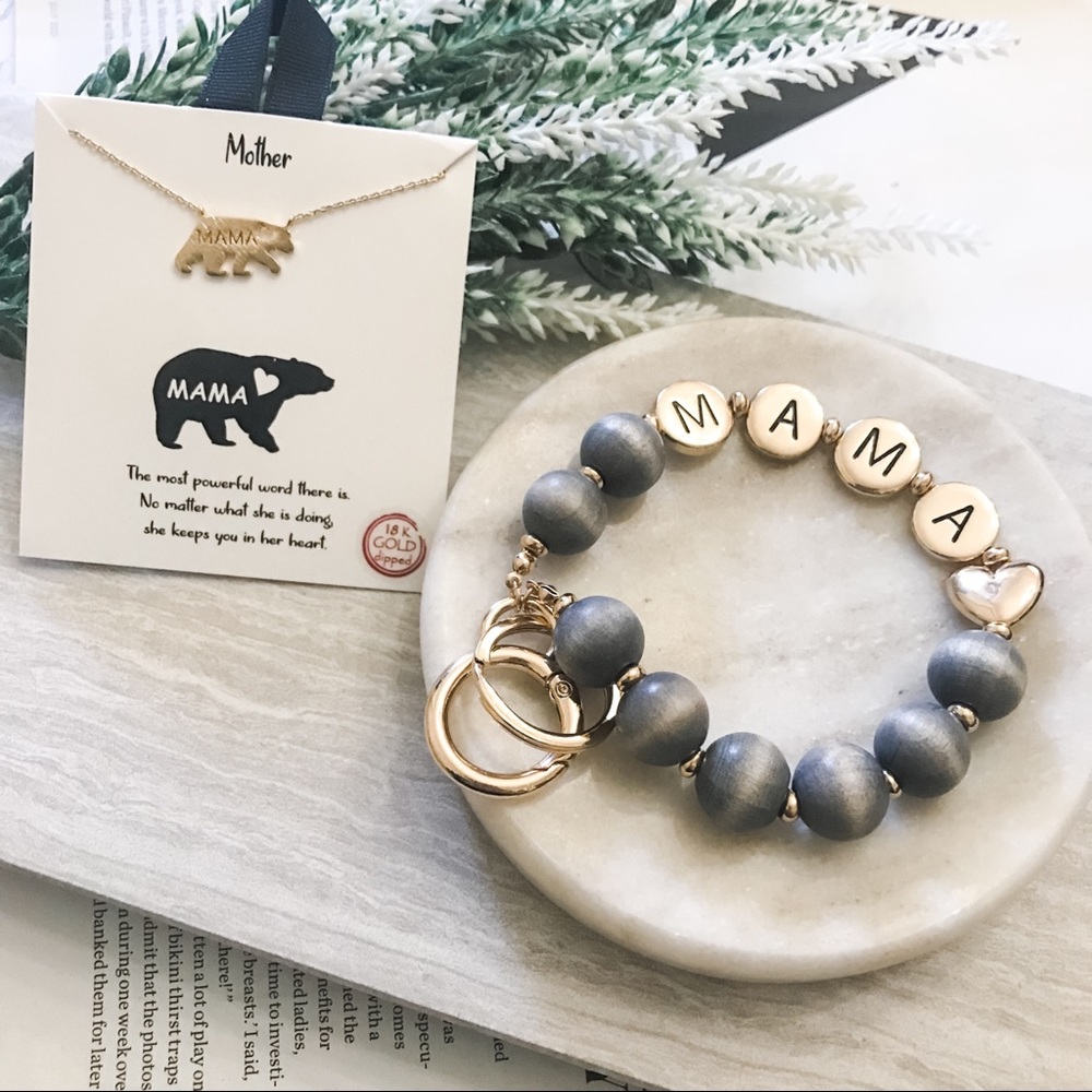 Gold Dipped Mama Bear Charm Necklace - Picture 3 of 3